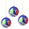 Multi-Color Set of 3 Handcrafted Ornaments with Tassels and Fox Design for Holiday Decorations